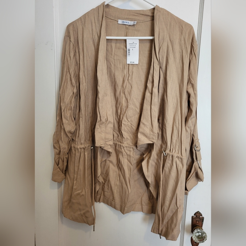 Ricki's Roll Sleeve Drape Jacket Size: L